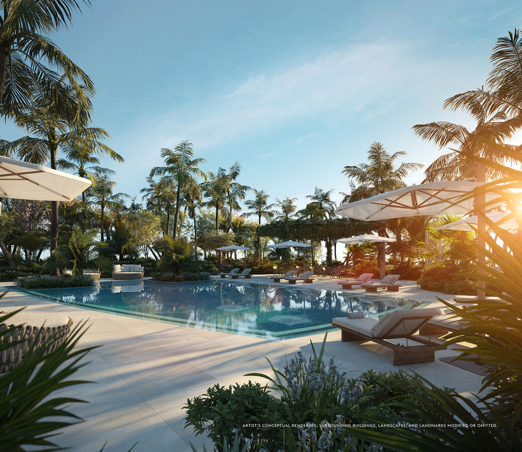 Pool at sunset